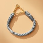 Coleira Lume Prata – 100% Algodão (com Pingente Grátis)