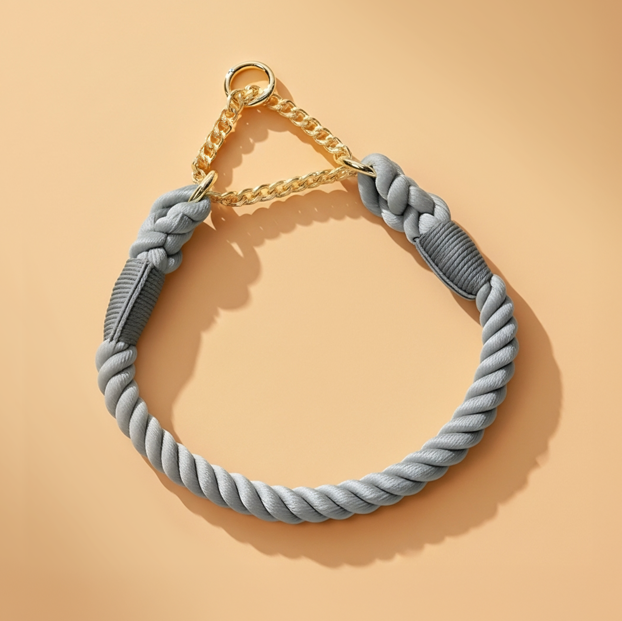 Coleira Lume Prata – 100% Algodão (com Pingente Grátis)