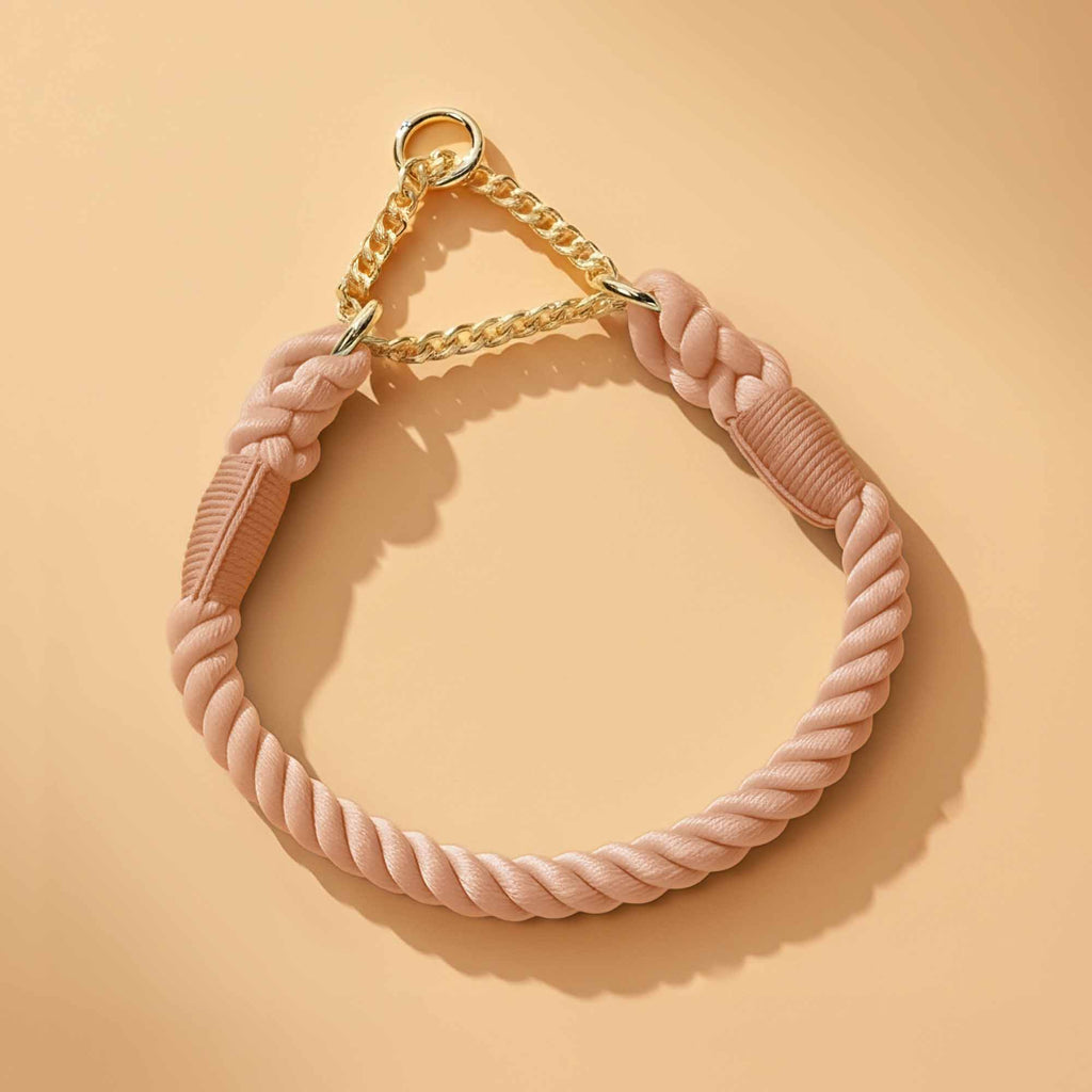 Coleira Lume Creme – 100% Algodão (com TAG Grátis)