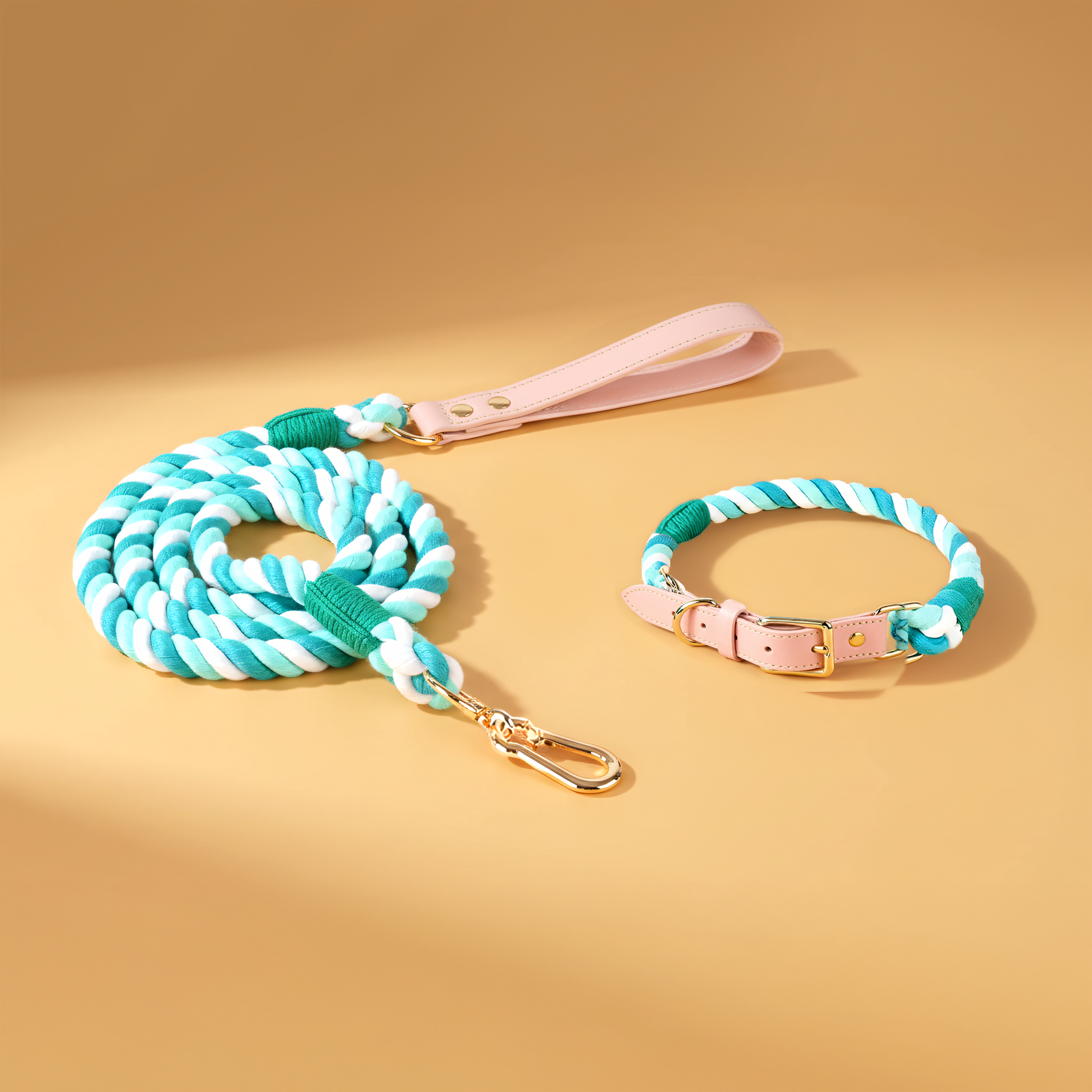 Kit Lux Hortelã – Coleira + Guia (com Pingente Grátis)