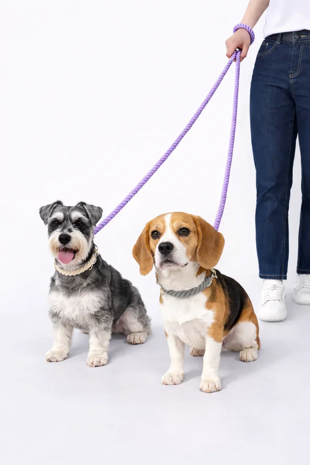 Guia Multi Menta (Mãos Livres + 2 Pets) – 100% Algodão (com TAG Grátis)