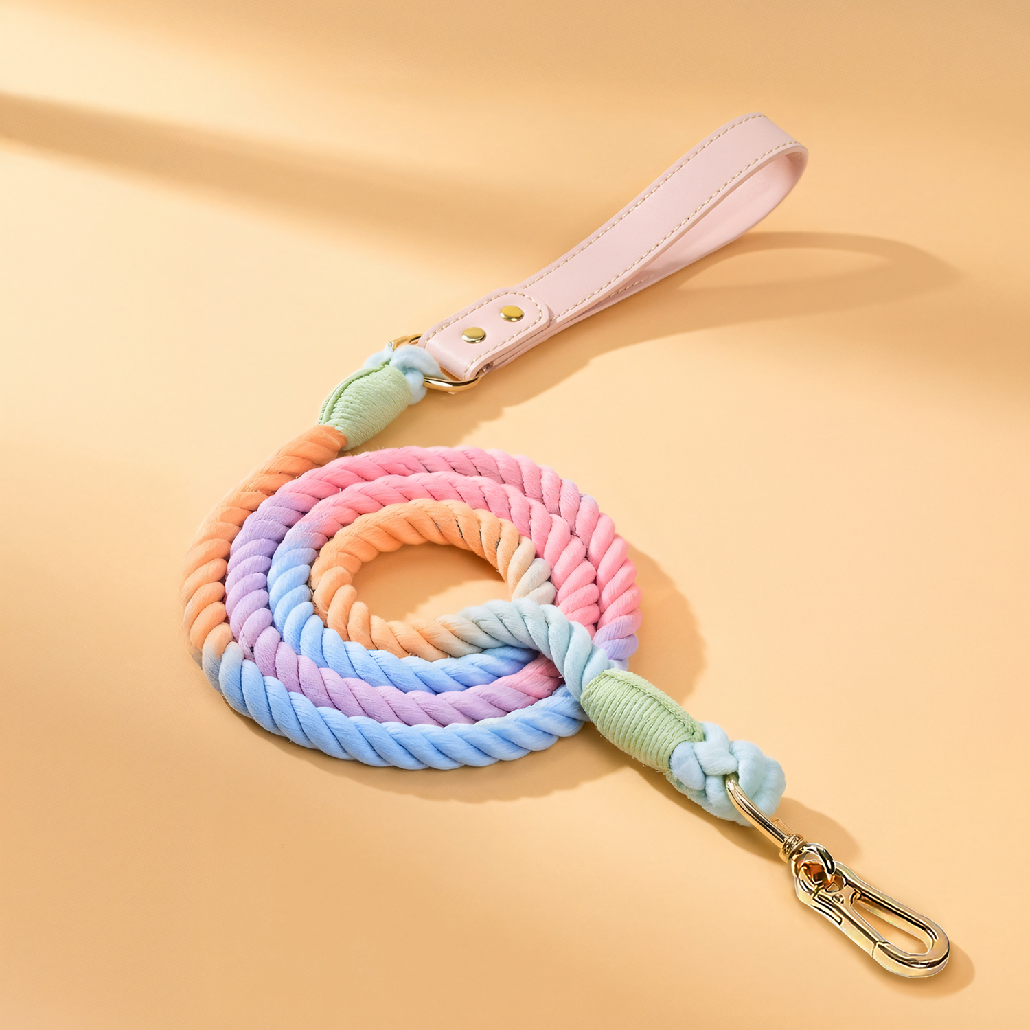 Guia Lux Joy  - Couro e Algodão (com Pingente Grátis)