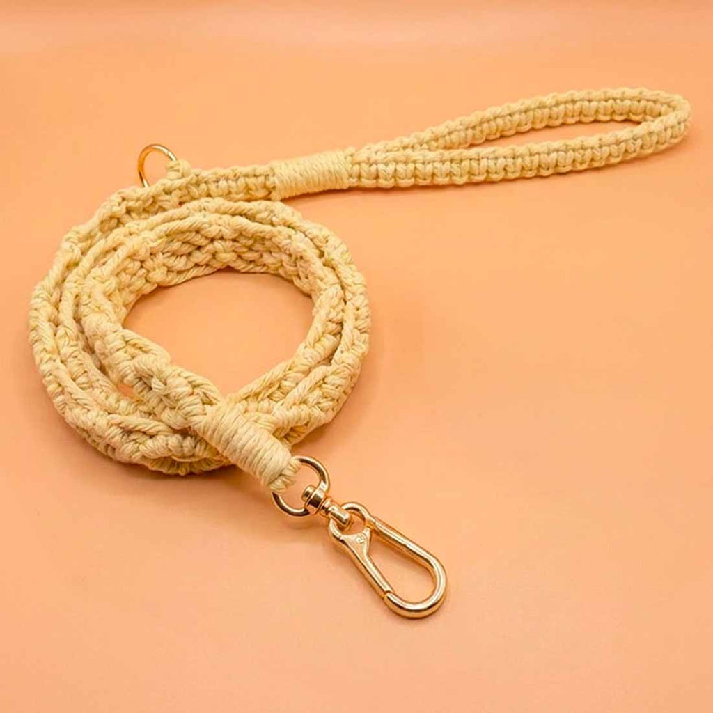 Kit Nomii Boho Sol – Coleira + Guia - Macramê (com TAG Grátis)